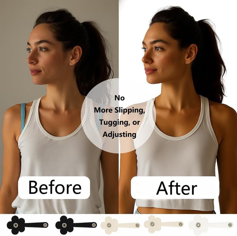 DKUUPEX Adjustable Bra Strap Clips to Hide Straps and Convert to Racerback – 2/6/8 Pack No-Slip Bra Strap Holders – Black, Beige, White - Image 3